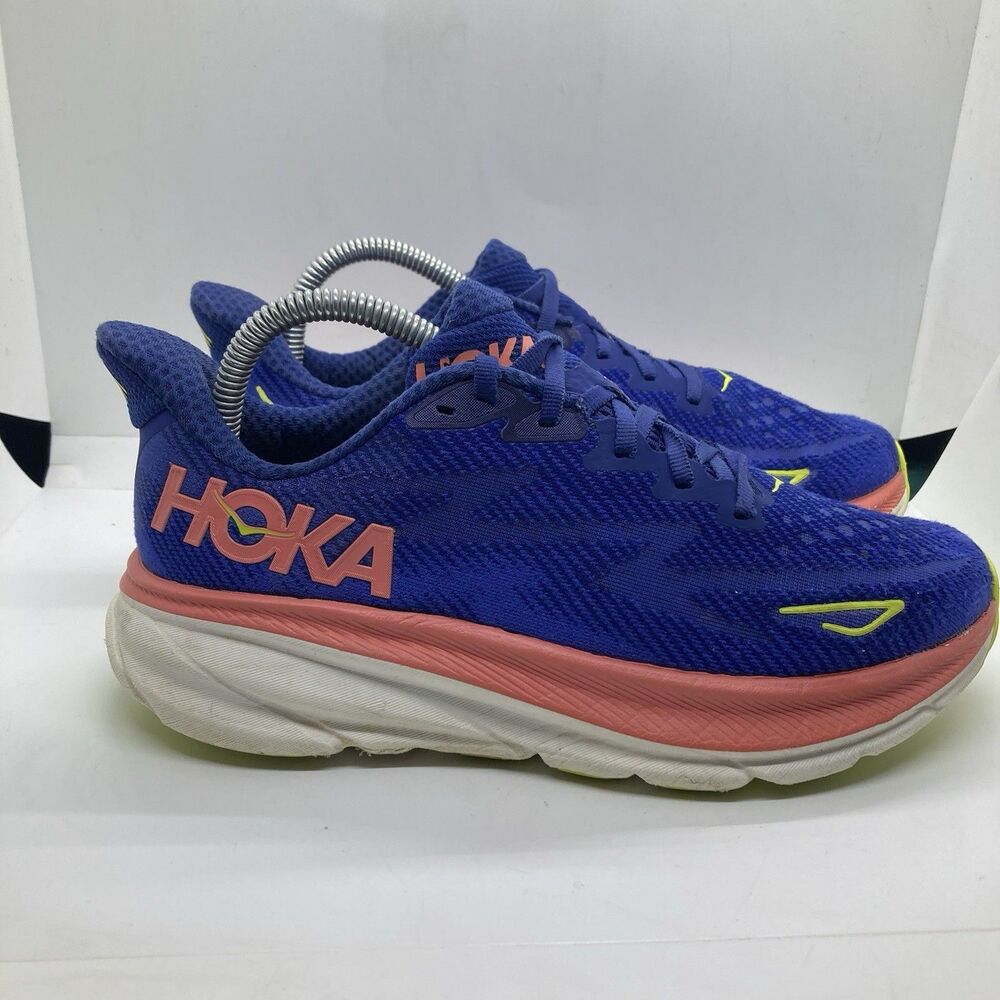 Hoka One One Women's Running Shoes in Royal Blue with Pink Accents - Picture 3 of 11